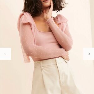 FP Movement by Free People Sheer Pink Blouse